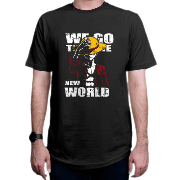 تیشرت طرح انیمه  One Piece وان پیس  شخصیت Luffy لوفی We Go to the New World