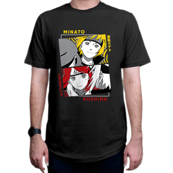 تیشرت انیمه طرح  Naruto  ناروتو شخصیت Minato Namikaze-Kushina Uzumaki میناتو نامیکازه-کوشینا اوزوماکی